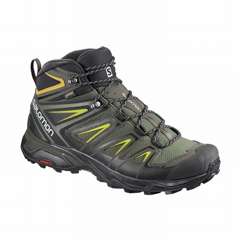 Botas De Montaña Salomon Hombre Gris / Negras - Salomon Argentina X ULTRA 3 MID GORE-TEX ,790425-OIW